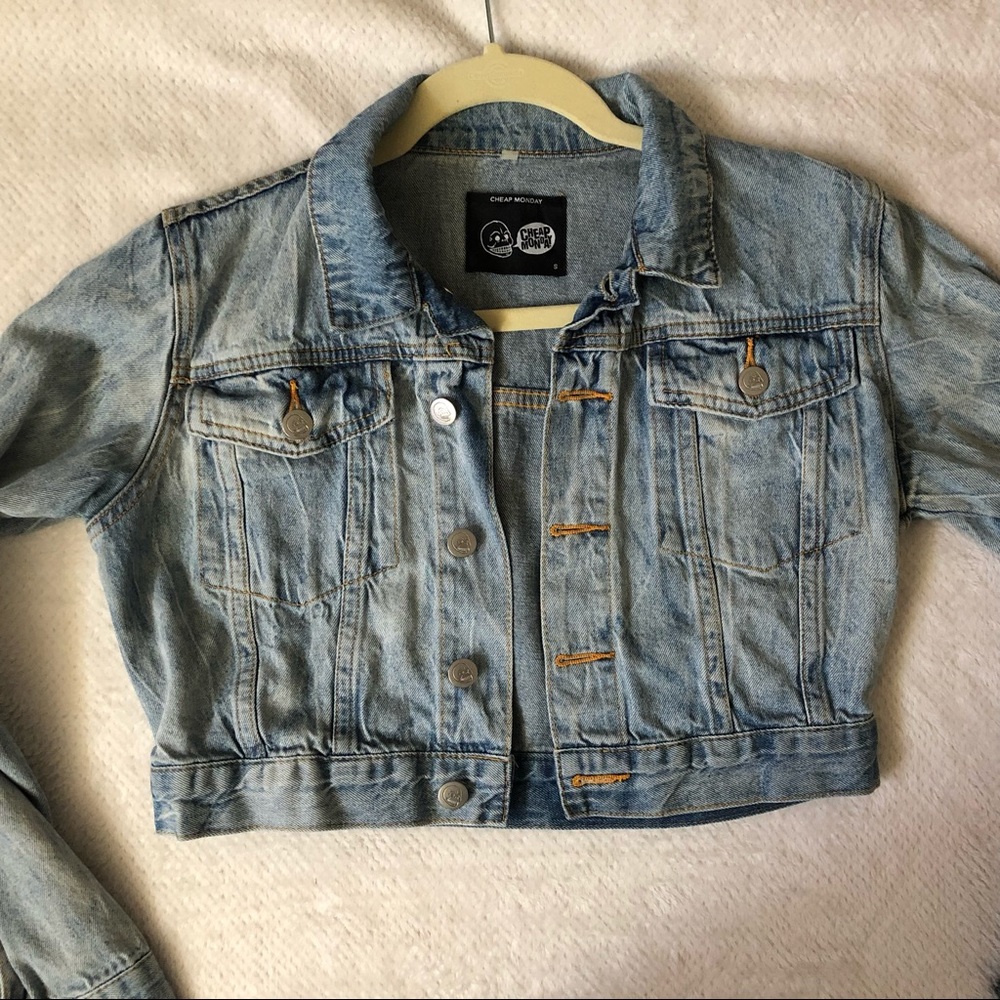 cheap monday cropped jean jacket